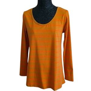 Top sz medium orange & tan Lularoe Lynnae